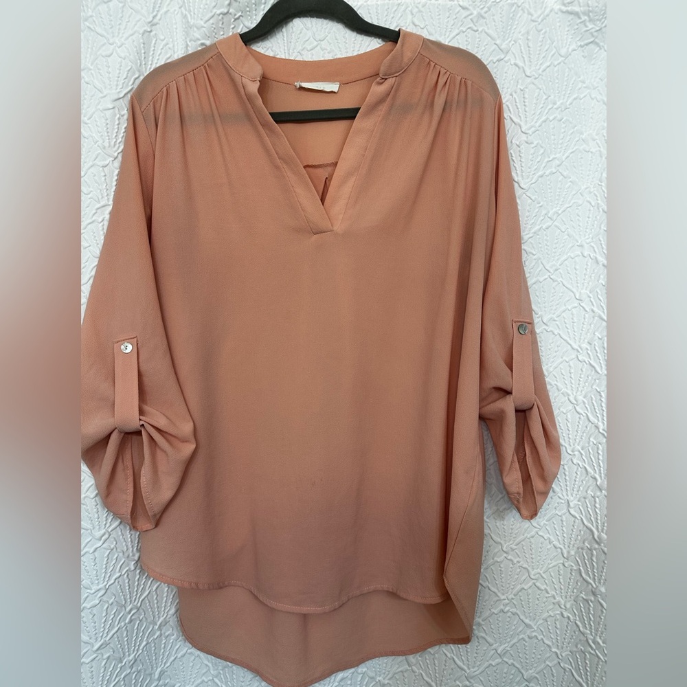 Peach Blouse 3/4 sleeve